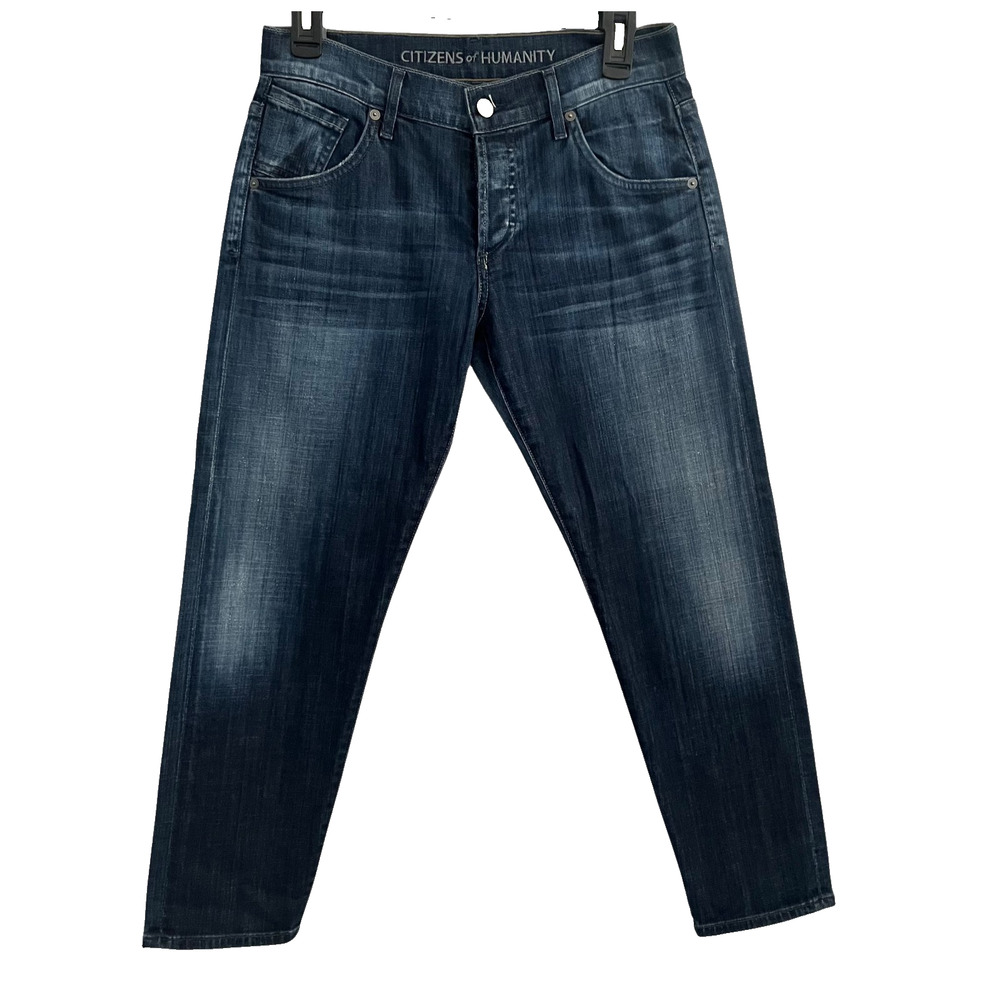 Citizens of Humanity Jeans Womens 25 Skyler Boyfriend Crop Jeans Blue Button Fly